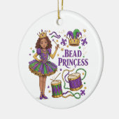 Personalisiertes Foto Bead Princess - Mardi Gras Keramik Ornament (Links)