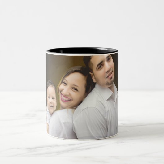 Personalisiertes Foto Benutzerdefiniert Bild hinzu Zweifarbige Tasse (Mittel)