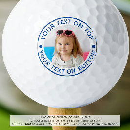 Personalisiertes Foto Benutzerdefinierter blauer T Golfball