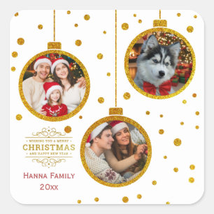 Personalisiertes Foto - Benutzerdefinierter Famili Quadratischer Aufkleber