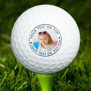 Personalisiertes Foto Benutzerdefinierter Text-Gol Golfball