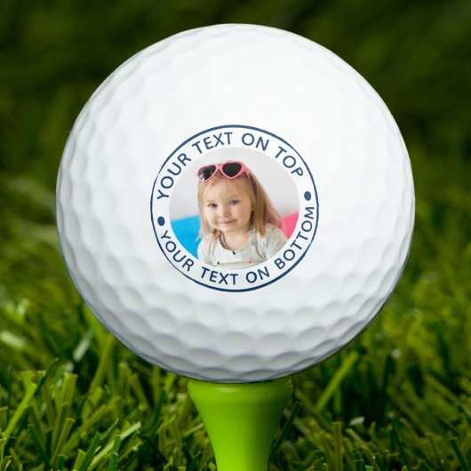 Personalisiertes Foto Benutzerdefinierter Text-Gol Golfball