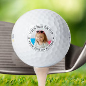 Personalisiertes Foto Benutzerdefinierter Text-Gol Golfball