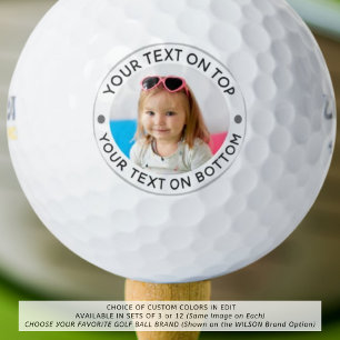 Personalisiertes Foto Benutzerdefinierter Text-Gol Golfball