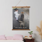 Personalisiertes Foto Benutzerdefinierter Text-Hol Wandteppich Mit Holzrahmen (Schlafzimmer)