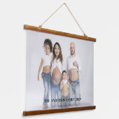 Personalisiertes Foto Benutzerdefinierter Text-Hol Wandteppich Mit Holzrahmen (Gewinkelt)