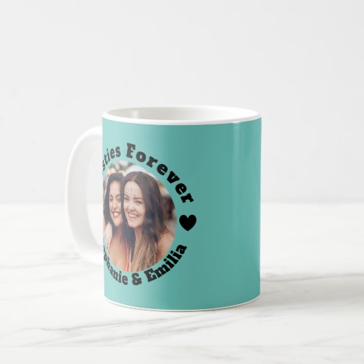 Personalisiertes Foto beste Freunde BESTE FREUNDIN Kaffeetasse (Vorderseite Links)