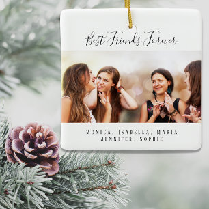 Personalisiertes Foto beste Freunde für immer Ande Keramikornament