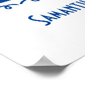 Personalisiertes Foto Beste Freunde Geschenk Blaue Poster (Ecke)