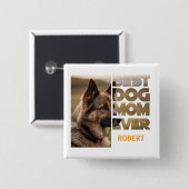 Personalisiertes Foto Beste Hundemutter ever Button (Vorne & Hinten)