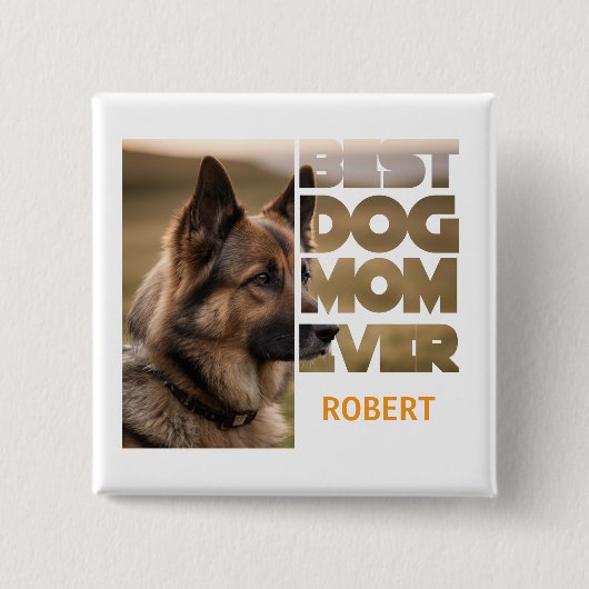 Personalisiertes Foto Beste Hundemutter ever Button (Vorderseite)