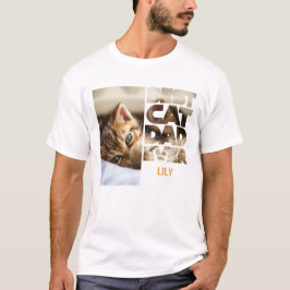 Personalisiertes Foto Beste Katze Papa je T-Shirt