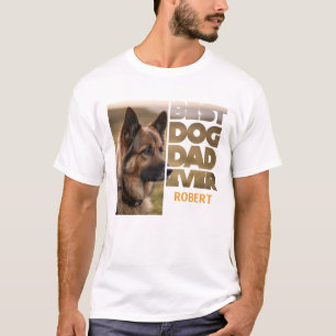 Personalisiertes Foto Bester Hundedad je T-Shirt