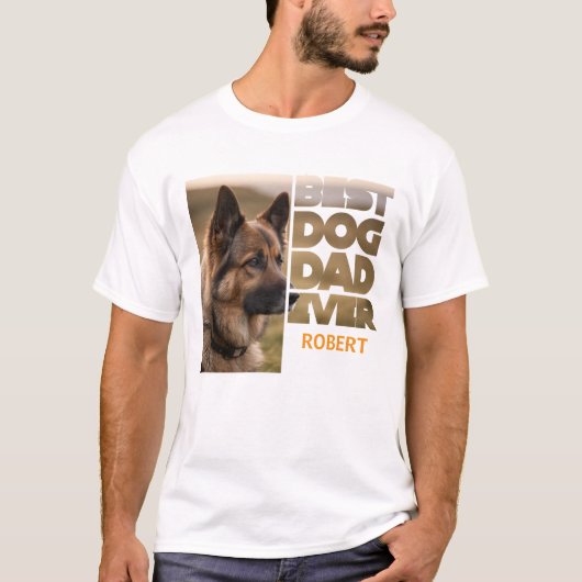 Personalisiertes Foto Bester Hundedad je T-Shirt (Vorderseite)