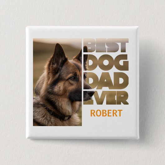 Personalisiertes Foto Bester Hundepapa ever Button (Vorderseite)