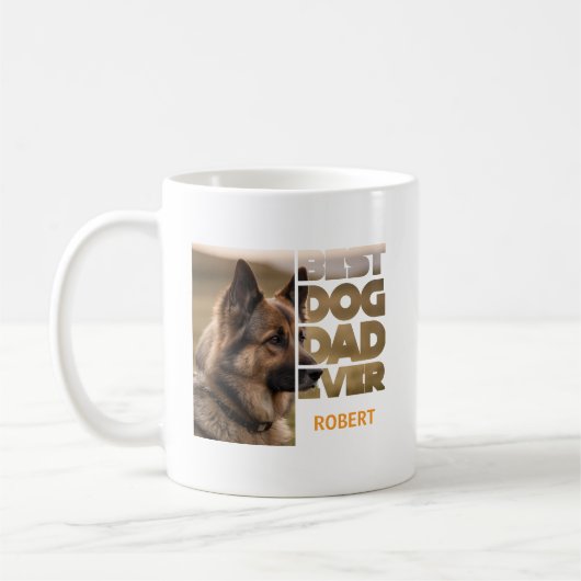 Personalisiertes Foto Bester Hundepapa ever Kaffeetasse (Links)