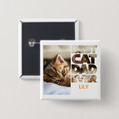 Personalisiertes Foto Bester Katzenvater ever Button (Vorne & Hinten)