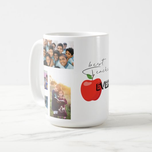 Personalisiertes Foto Bester Lehrer Kaffeetasse (Vorderseite Links)