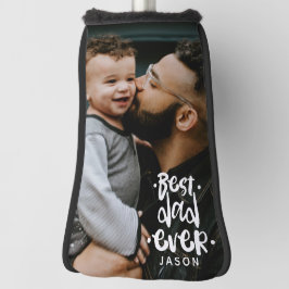 Personalisiertes Foto Bester Vater je Name Overlay Golf Headcover