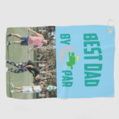 Personalisiertes Foto Bester Vater Par Golfhandtuch (Horizontal)