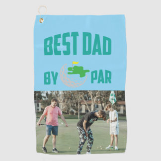 Personalisiertes Foto Bester Vater Par Golfhandtuch