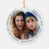 Personalisiertes Foto Besties Small Gang Keramik Ornament (Hinten)