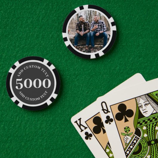 Personalisiertes Foto Black 5000 Value Game Pokerchips (Pokertisch (doppelt))