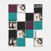 Personalisiertes FOTO Blanket Eggplant Türkis Fleecedecke (Vorderseite)