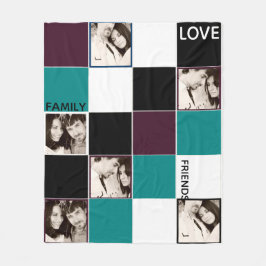 Personalisiertes FOTO Blanket Eggplant Türkis Fleecedecke