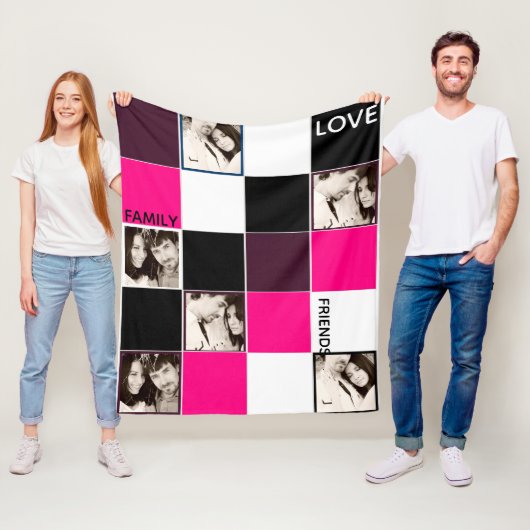 Personalisiertes FOTO Blanket Rosa Eggplant Rosa Fleecedecke (Beispiel)