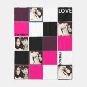 Personalisiertes FOTO Blanket Rosa Eggplant Rosa Fleecedecke (Vorderseite)