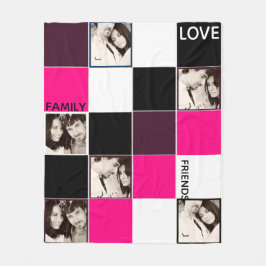 Personalisiertes FOTO Blanket Rosa Eggplant Rosa Fleecedecke