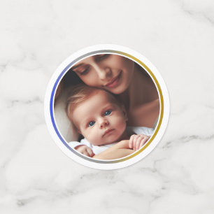 Personalisiertes Foto Blau Silber und Gold Party Konfetti