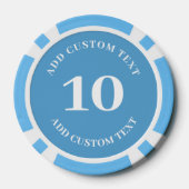 Personalisiertes Foto Blaue Zahl 10 Spiel Pokerchips (Rückseite)