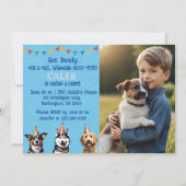 Personalisiertes Foto Blauer Welpenhund Geburtstag Einladung (Vorderseite)