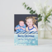 Personalisiertes Foto Blue Candy Cane Weihnachten (Stehend Vorderseite)