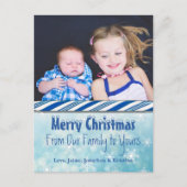 Personalisiertes Foto Blue Candy Cane Weihnachten (Vorderseite)