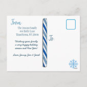 Personalisiertes Foto Blue Snowflakes Weihnachten (Rückseite)