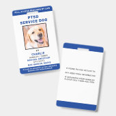 Personalisiertes Foto Blue White PTSD Service Dog  Ausweis (Vorder- & Rückseite)