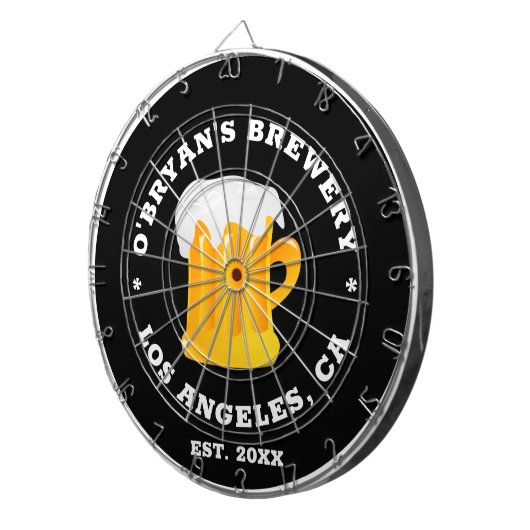 Personalisiertes Foto Brauerei Bar schwarz Dartscheibe (Vorderseite rechts)