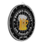 Personalisiertes Foto Brauerei Bar schwarz Dartscheibe (Vorderseite Links)