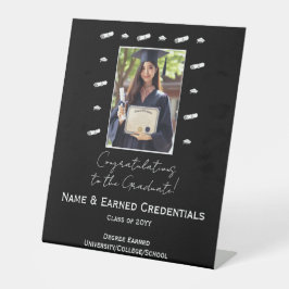 Personalisiertes Foto, Cap & Diploma Abschluss Sockelschild