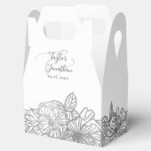Personalisiertes Foto Chic Silver Gray Wedding Flo Geschenkschachtel (Geöffnet)