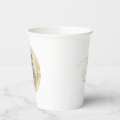 Personalisiertes Foto Chic White Gold Wedding Mini Pappbecher (Links)