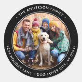 Personalisiertes Foto Circle Rücksendeadresse Runder Aufkleber (Vorderseite)