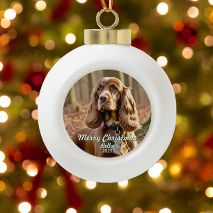 Personalisiertes Foto Cocker Spaniel Andenken Keramik Kugel-Ornament