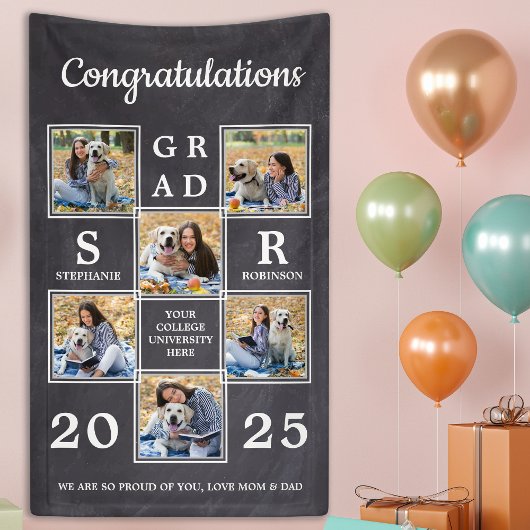 Personalisiertes Foto Collage Congratulation Gradu Banner