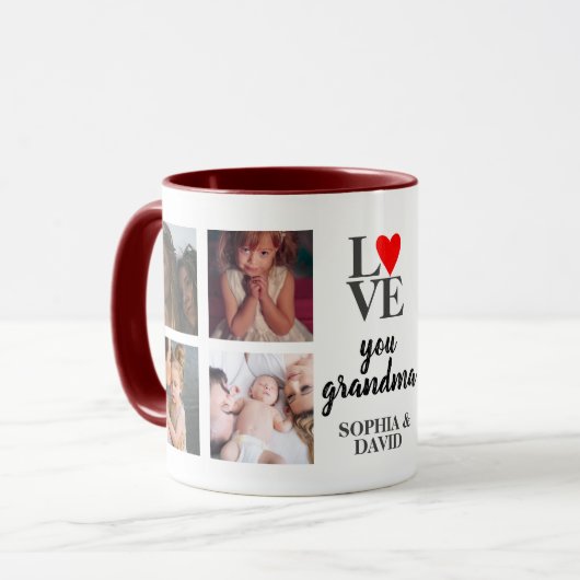 Personalisiertes Foto Collage Geschenk für Großmut Tasse (Vorderseite Links)