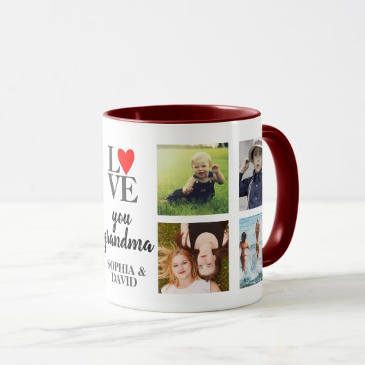 Personalisiertes Foto Collage Geschenk für Großmut Tasse (VorderseiteRechts)