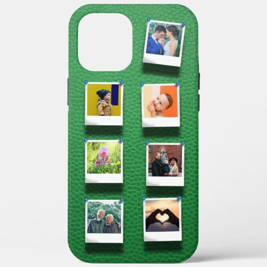 Personalisiertes Foto Collage Green Girly Trendy C Case-Mate iPhone Hülle (Rückseite)